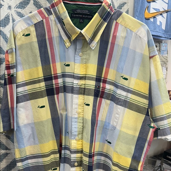 Tommy Hilfiger Other - Tommy Hilfiger Men's Yellow and Blue Plaid Shirt